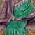 Teal ethnic motifs printed zari sungudi saree