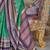 Teal ethnic motifs printed zari sungudi saree