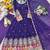 Purple georgette embroidered flared gown set