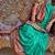 Teal ethnic motifs zari sungudi saree