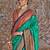 Teal ethnic motifs zari sungudi saree