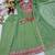 Green silk blend embroidered flared gown set