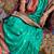 Teal ethnic motifs zari sungudi saree
