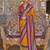 Mustard ethnic motifs printed sungudi saree
