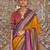 Mustard ethnic motifs printed sungudi saree