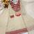 Beige silk blend embroidered flared gown set