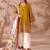 Dark-yellow silk blend printed palazzo set