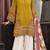 Dark-yellow silk blend printed palazzo set
