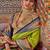 Green ethnic motifs woven design designer sungudi saree