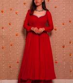 Red georgette mirror palazzo set