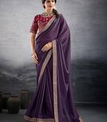 purple embellished georgette sarees