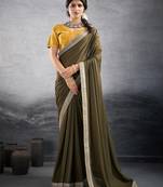 green embellished georgette sarees