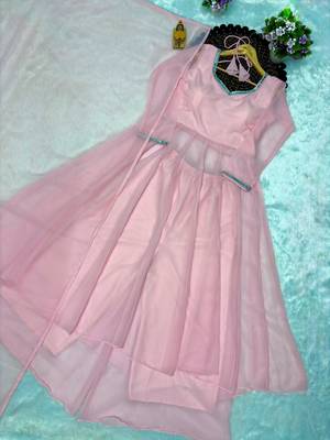 Baby-pink georgette mirror palazzo set 4