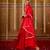 Red georgette mirror flared gown set