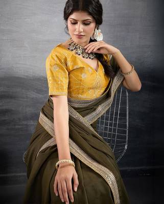 green embellished georgette sarees 5
