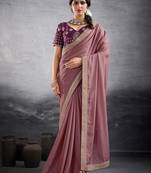 pink embellished georgette sarees