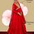 Red georgette mirror flared gown set