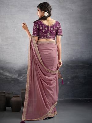 pink embellished georgette sarees 2