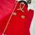 Red georgette mirror flared gown set