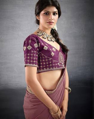 pink embellished georgette sarees 5