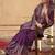 Purple ethnic motifs silk blend banarasi saree
