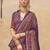 Purple ethnic motifs silk blend banarasi saree