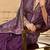Purple ethnic motifs silk blend banarasi saree