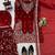 Dark-red silk blend embroidered sharara set