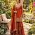 Orange silk blend embroidered sharara set