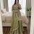 Olive silk blend embroidered sharara set