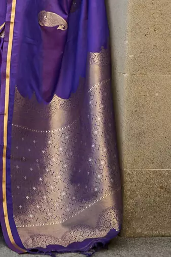 blue bagh satin designer banarasi saree