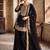 Black silk blend embroidered palazzo set