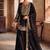 Black silk blend embroidered palazzo set