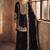 Black silk blend embroidered palazzo set