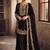 Black silk blend embroidered palazzo set