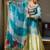 Sky-blue silk blend embroidered palazzo set