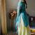 Sky-blue silk blend embroidered palazzo set