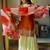 Orange silk blend embroidered palazzo set