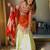 Orange silk blend embroidered palazzo set