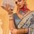 Navy blue floral woven design saree