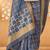 Navy blue floral woven design saree