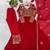 Red georgette embroidered flared gown set