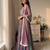 Multicolor silk blend embroidered flared gown set