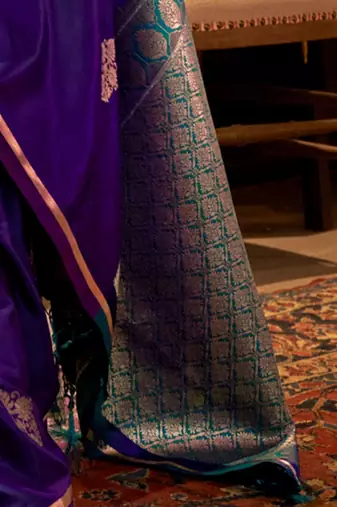 purple bagh satin designer banarasi saree