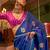 blue ethnic motifs woven design banarasi saree