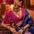 blue ethnic motifs woven design banarasi saree