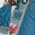 Blue silk blend embroidered palazzo set