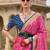 Pink bandhani printed woven design zari bandhani saree