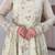 Cream silk blend embroidered flared gown set