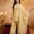 Yellow silk blend embroidered farshi salwar set
